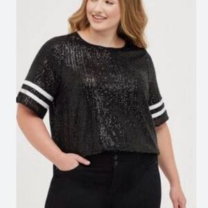 Torrid Sequin Football Tee